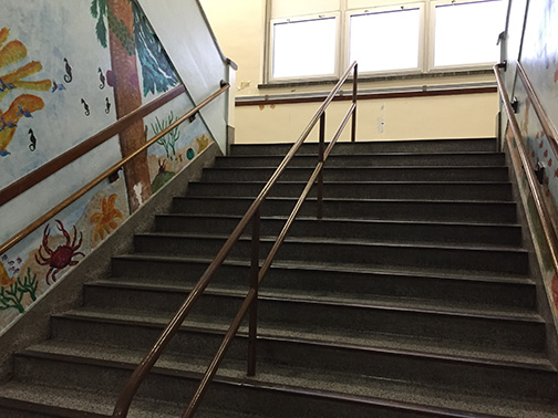 A major characteristic of the Prairie School architecture was creating open spaces within the structures. Things like this marble staircase and tall windows were just as iconic as the outside facade of the buildings.